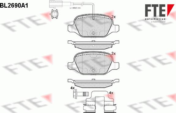 FTE 9010920 - Тормозные колодки, дисковые, комплект autospares.lv