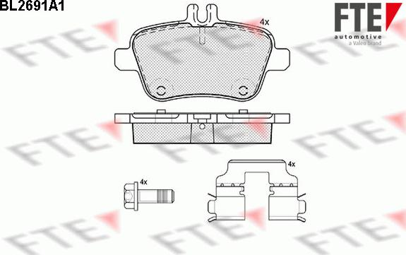 FTE BL2691A1 - Тормозные колодки, дисковые, комплект autospares.lv