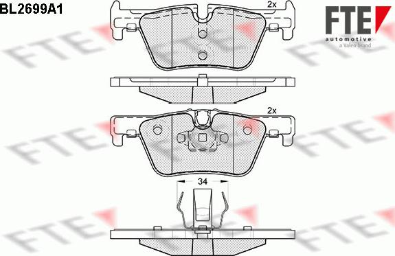 FTE BL2699A1 - Тормозные колодки, дисковые, комплект autospares.lv