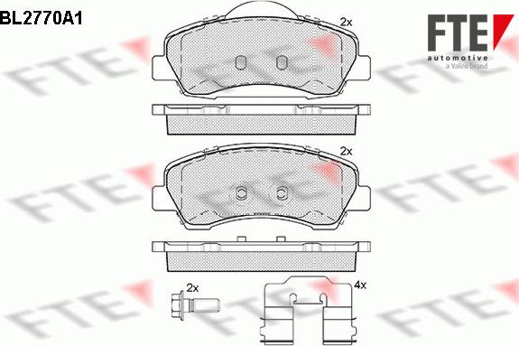 FTE 9010976 - Тормозные колодки, дисковые, комплект autospares.lv