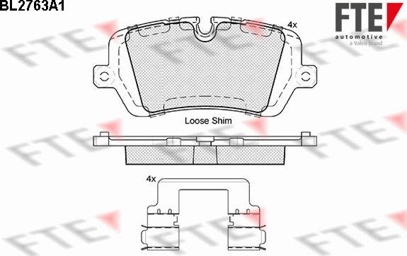 FTE BL2763A1 - Тормозные колодки, дисковые, комплект autospares.lv