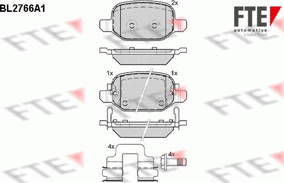 FTE 9010973 - Тормозные колодки, дисковые, комплект autospares.lv