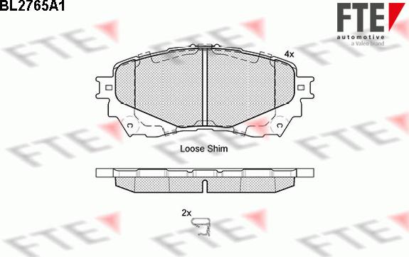 FTE 9010972 - Тормозные колодки, дисковые, комплект autospares.lv