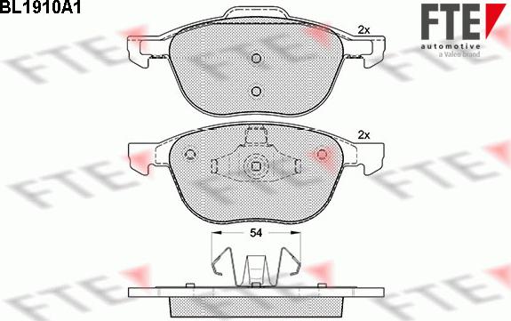 FTE BL1910A1 - Тормозные колодки, дисковые, комплект autospares.lv