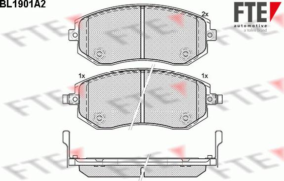 FTE BL1901A2 - Тормозные колодки, дисковые, комплект autospares.lv