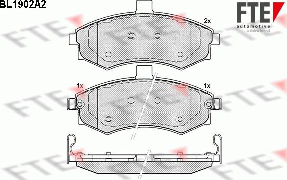 FTE BL1902A2 - Тормозные колодки, дисковые, комплект autospares.lv