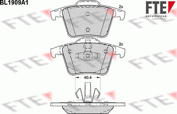 FTE 9010498 - Тормозные колодки, дисковые, комплект autospares.lv