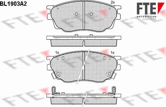 FTE 9010492 - Тормозные колодки, дисковые, комплект autospares.lv