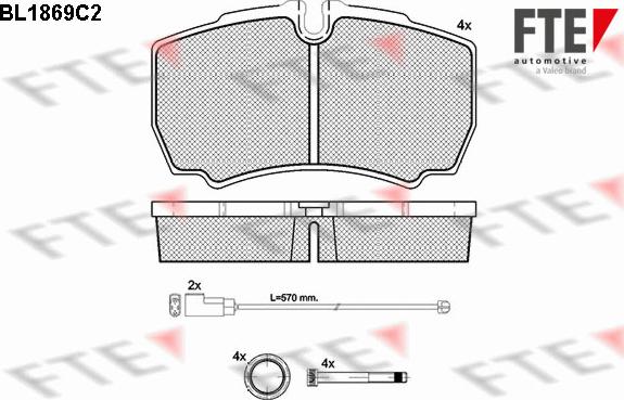 FTE 9010449 - Тормозные колодки, дисковые, комплект autospares.lv