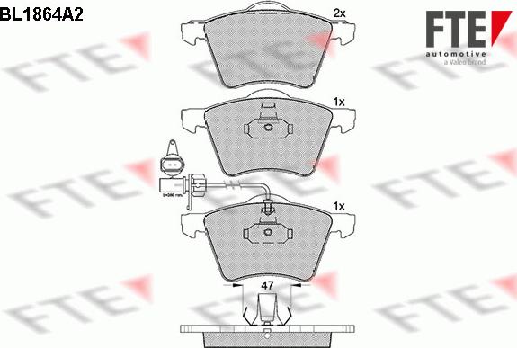 FTE 9010444 - Тормозные колодки, дисковые, комплект autospares.lv