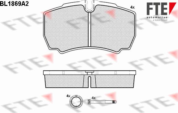 FTE BL1869A2 - Тормозные колодки, дисковые, комплект autospares.lv