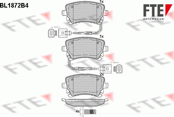 FTE BL1872B4 - Тормозные колодки, дисковые, комплект autospares.lv