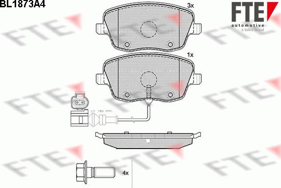 FTE BL1873A4 - Тормозные колодки, дисковые, комплект autospares.lv