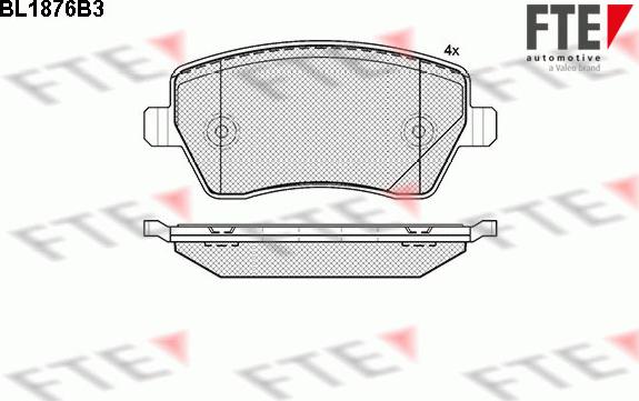 FTE BL1876B3 - Тормозные колодки, дисковые, комплект autospares.lv