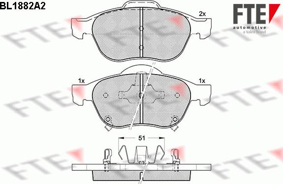 FTE 9010467 - Тормозные колодки, дисковые, комплект autospares.lv