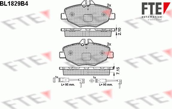 FTE 9010408 - Тормозные колодки, дисковые, комплект autospares.lv