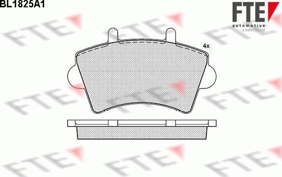 FTE BL1825A1 - Тормозные колодки, дисковые, комплект autospares.lv