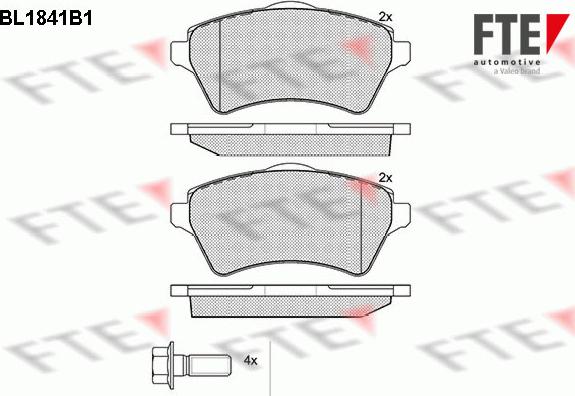 FTE BL1841B1 - Тормозные колодки, дисковые, комплект autospares.lv