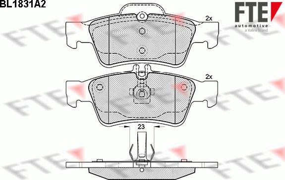 FTE BL1831A2 - Тормозные колодки, дисковые, комплект autospares.lv