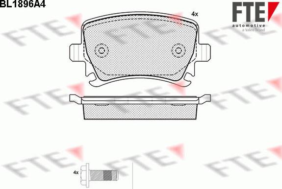 FTE 9010484 - Тормозные колодки, дисковые, комплект autospares.lv