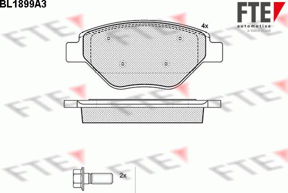 FTE 9010486 - Тормозные колодки, дисковые, комплект autospares.lv