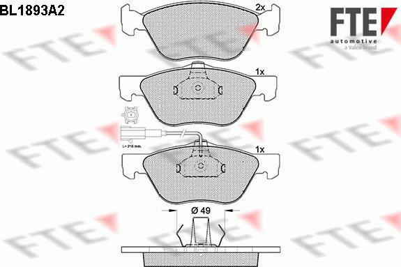 FTE 9010480 - Тормозные колодки, дисковые, комплект autospares.lv