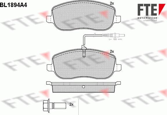 FTE 9010481 - Тормозные колодки, дисковые, комплект autospares.lv