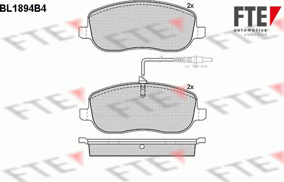 FTE BL1894B4 - Тормозные колодки, дисковые, комплект autospares.lv