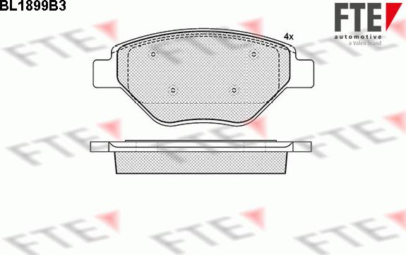 FTE BL1899B3 - Тормозные колодки, дисковые, комплект autospares.lv