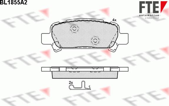 FTE 9010429 - Тормозные колодки, дисковые, комплект autospares.lv