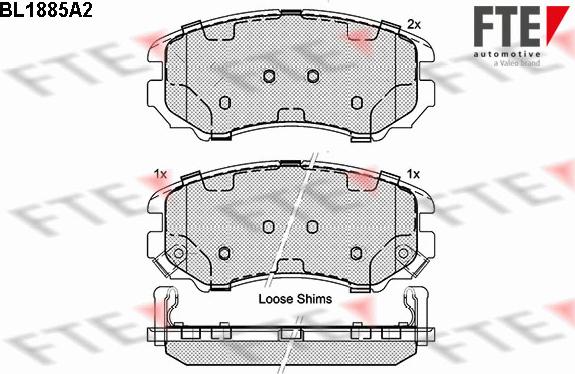 FTE BL1885A2 - Тормозные колодки, дисковые, комплект autospares.lv