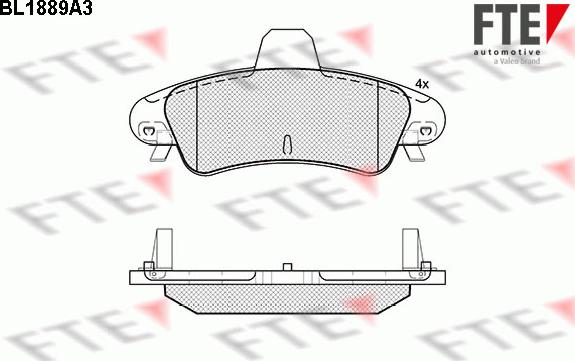 FTE BL1889A3 - Тормозные колодки, дисковые, комплект autospares.lv