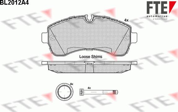 FTE 9010599 - Тормозные колодки, дисковые, комплект autospares.lv