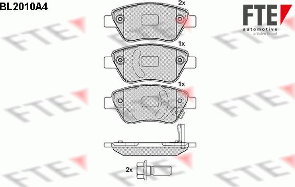 FTE BL2010A4 - Тормозные колодки, дисковые, комплект autospares.lv