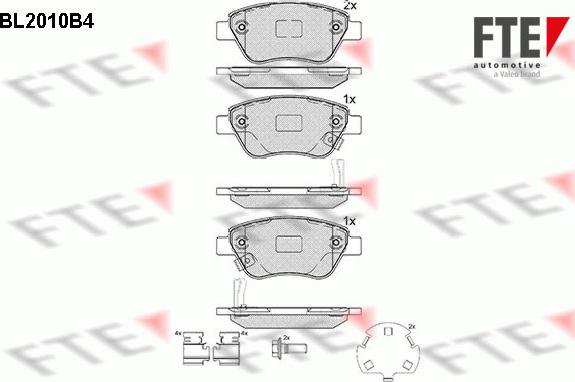 FTE 9010597 - Тормозные колодки, дисковые, комплект autospares.lv