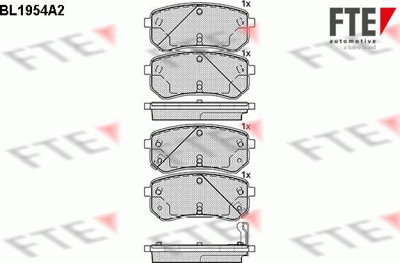 FTE BL1954A2 - Тормозные колодки, дисковые, комплект autospares.lv