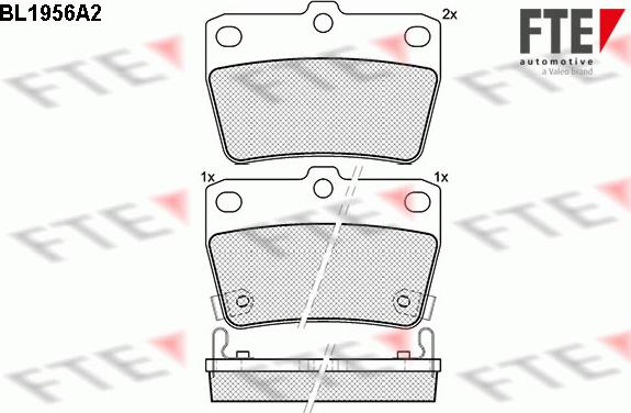 FTE BL1956A2 - Тормозные колодки, дисковые, комплект autospares.lv