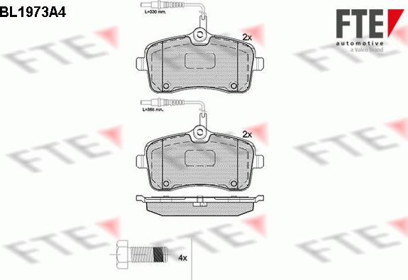 FTE 9010559 - Тормозные колодки, дисковые, комплект autospares.lv