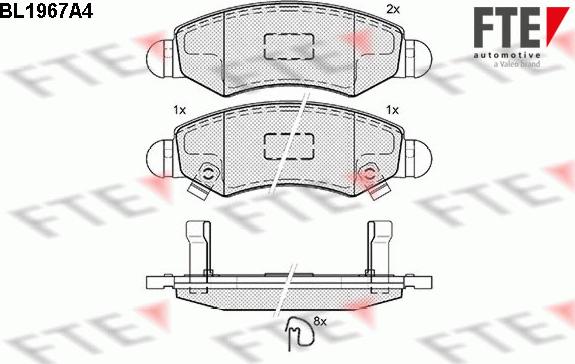 FTE BL1967A4 - Тормозные колодки, дисковые, комплект autospares.lv