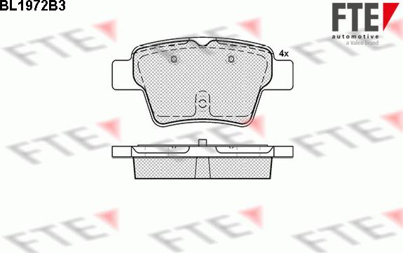 FTE BL1972B3 - Тормозные колодки, дисковые, комплект autospares.lv