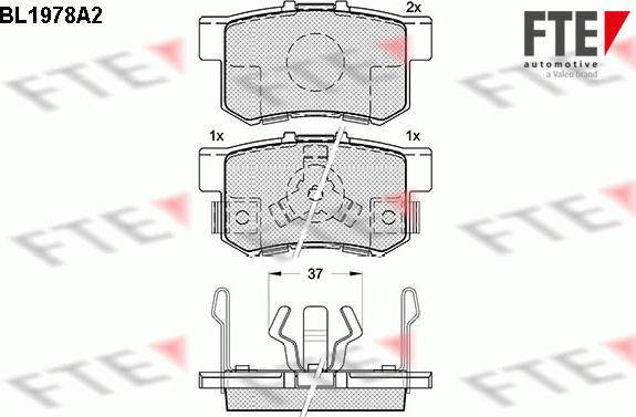 FTE BL1978A2 - Тормозные колодки, дисковые, комплект autospares.lv
