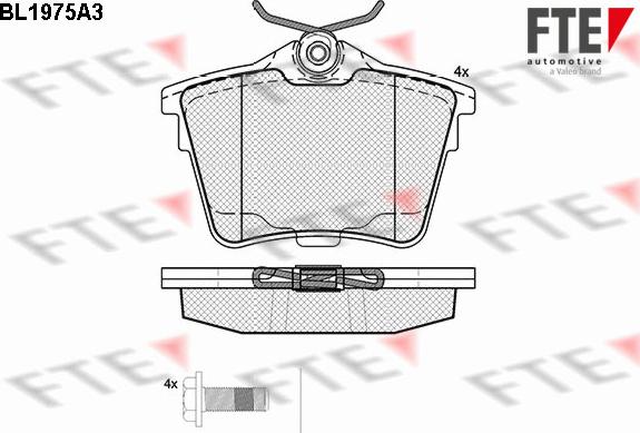 FTE BL1975A3 - Тормозные колодки, дисковые, комплект autospares.lv