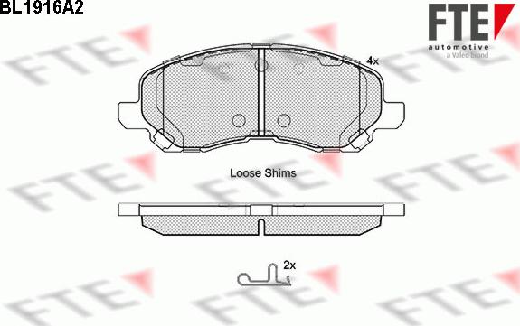 FTE 9010505 - Тормозные колодки, дисковые, комплект autospares.lv