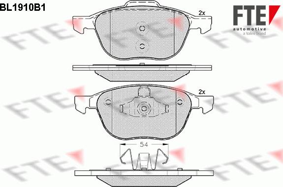 FTE BL1910B1 - Тормозные колодки, дисковые, комплект autospares.lv