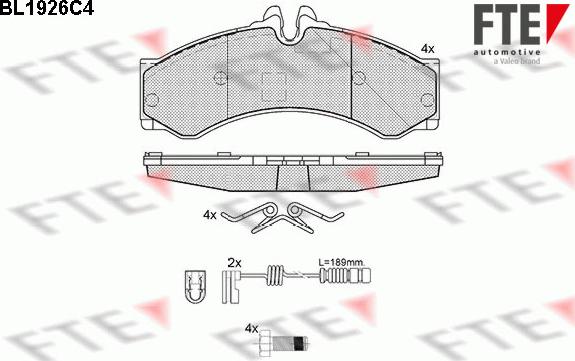 FTE 9010514 - Тормозные колодки, дисковые, комплект autospares.lv