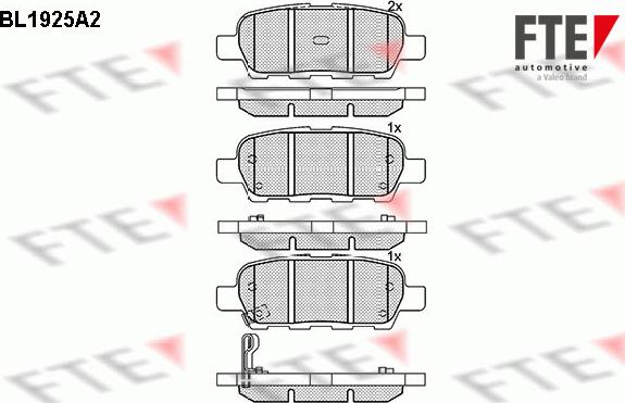 FTE BL1925A2 - Тормозные колодки, дисковые, комплект autospares.lv