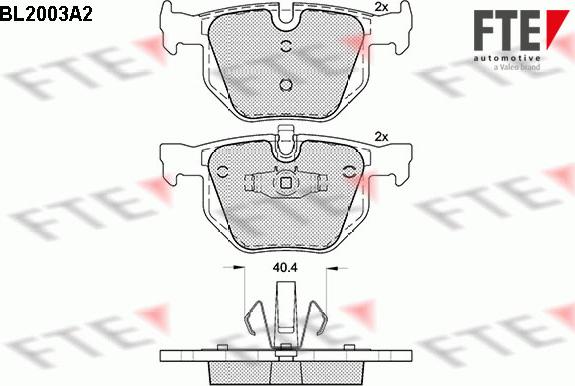 FTE BL2003A2 - Тормозные колодки, дисковые, комплект autospares.lv