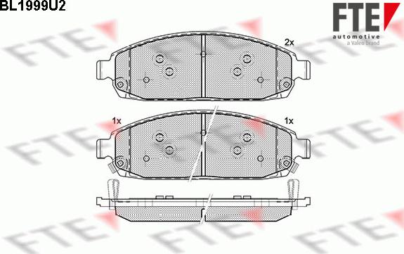 FTE BL1999U2 - Тормозные колодки, дисковые, комплект autospares.lv