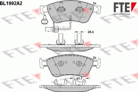 FTE 9010580 - Тормозные колодки, дисковые, комплект autospares.lv