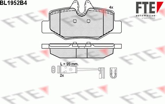 FTE 9010539 - Тормозные колодки, дисковые, комплект autospares.lv